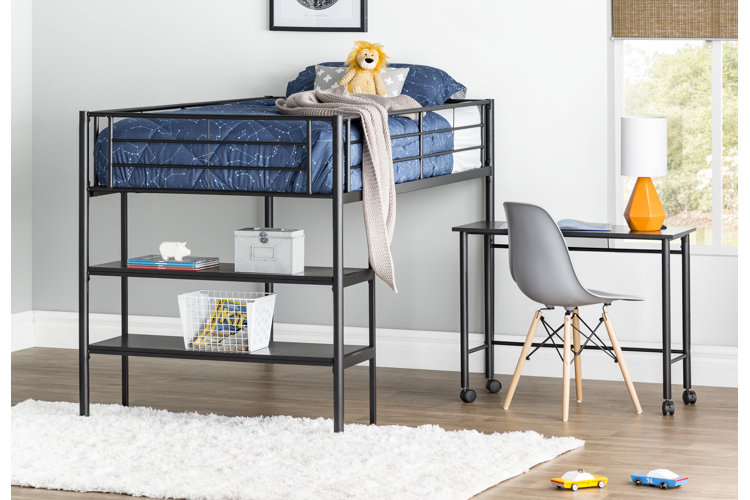 Joplin twin loft bed with desk shop and bookcase